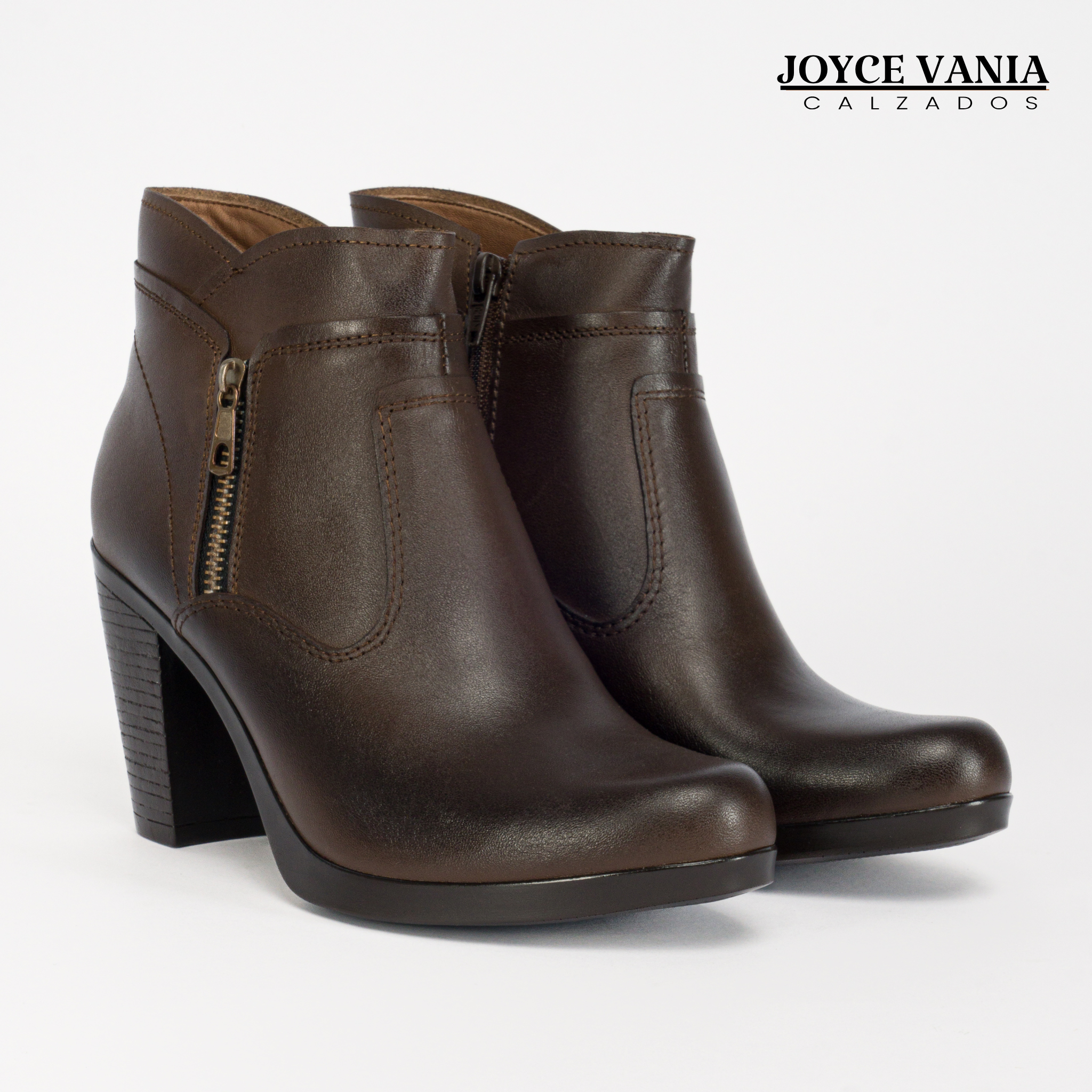 Botines Mujer de Cuero Selena Marron
