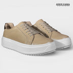 Zapatillas Urbanas Mujer de Cuero Samira Beige