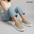 Zapatillas Urbanas Mujer de Cuero Samira Beige