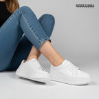 Zapatillas Urbanas Mujer de Cuero Samira Blanco