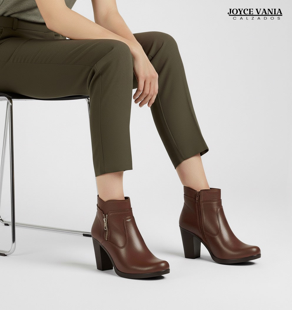 Botines Mujer de Cuero Selena Vino