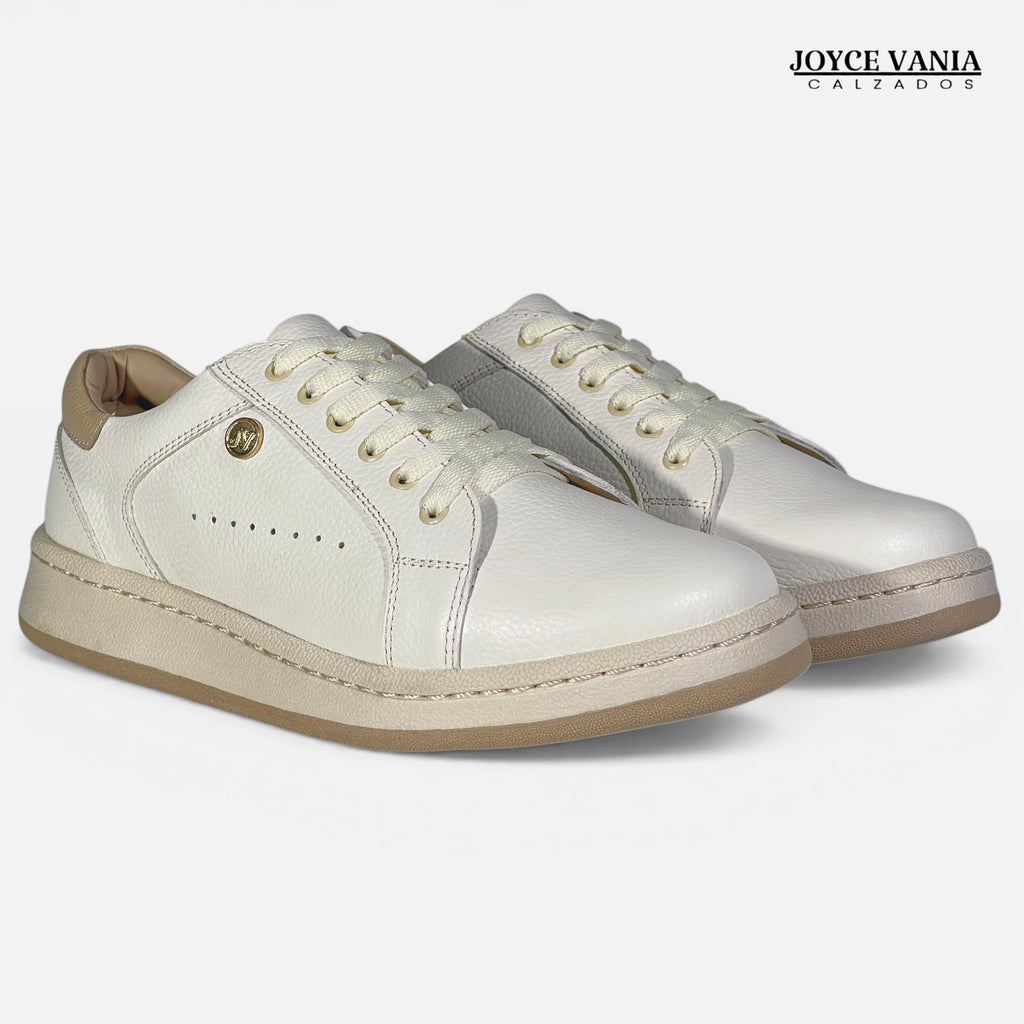 Zapatillas Urbanas de Cuero Sorella Hueso