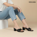 Sandalias de Cuero Mujer Stacy Negro