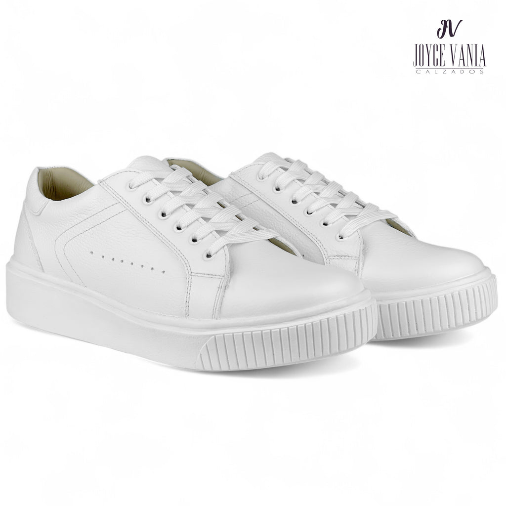 Zapatillas Urbanas Mujer de Cuero Sumiko Blanco