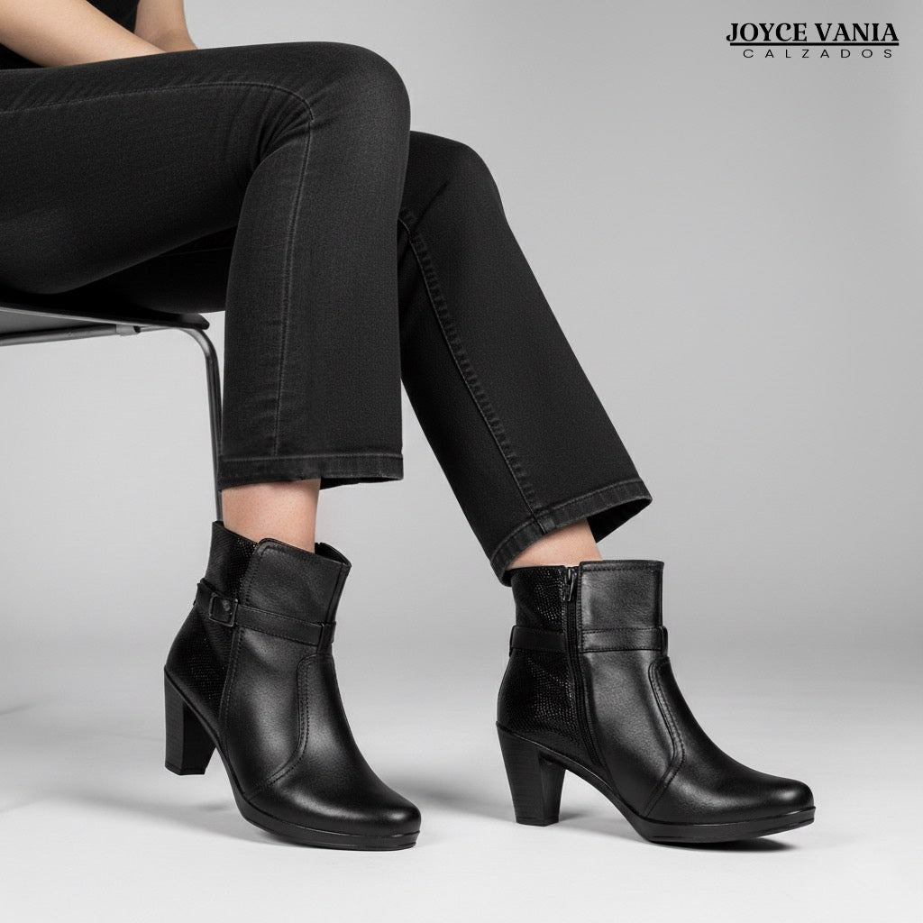 Botines Mujer de Cuero Tania Negro