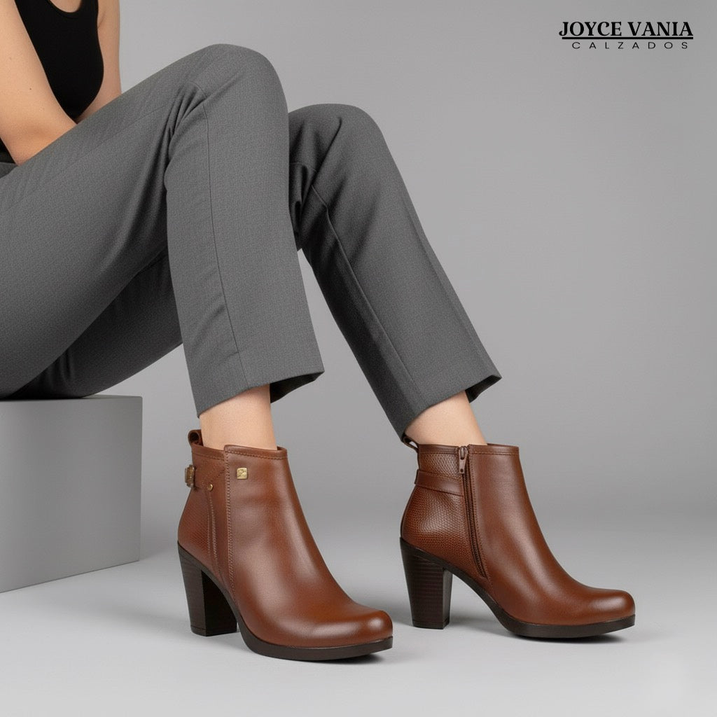 Botines Mujer de Cuero Teresa Cobre
