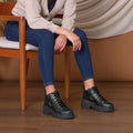 Botines de Cuero Mujer Valencia Negro