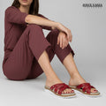 Sandalias de Cuero Mujer Valeria Rojo