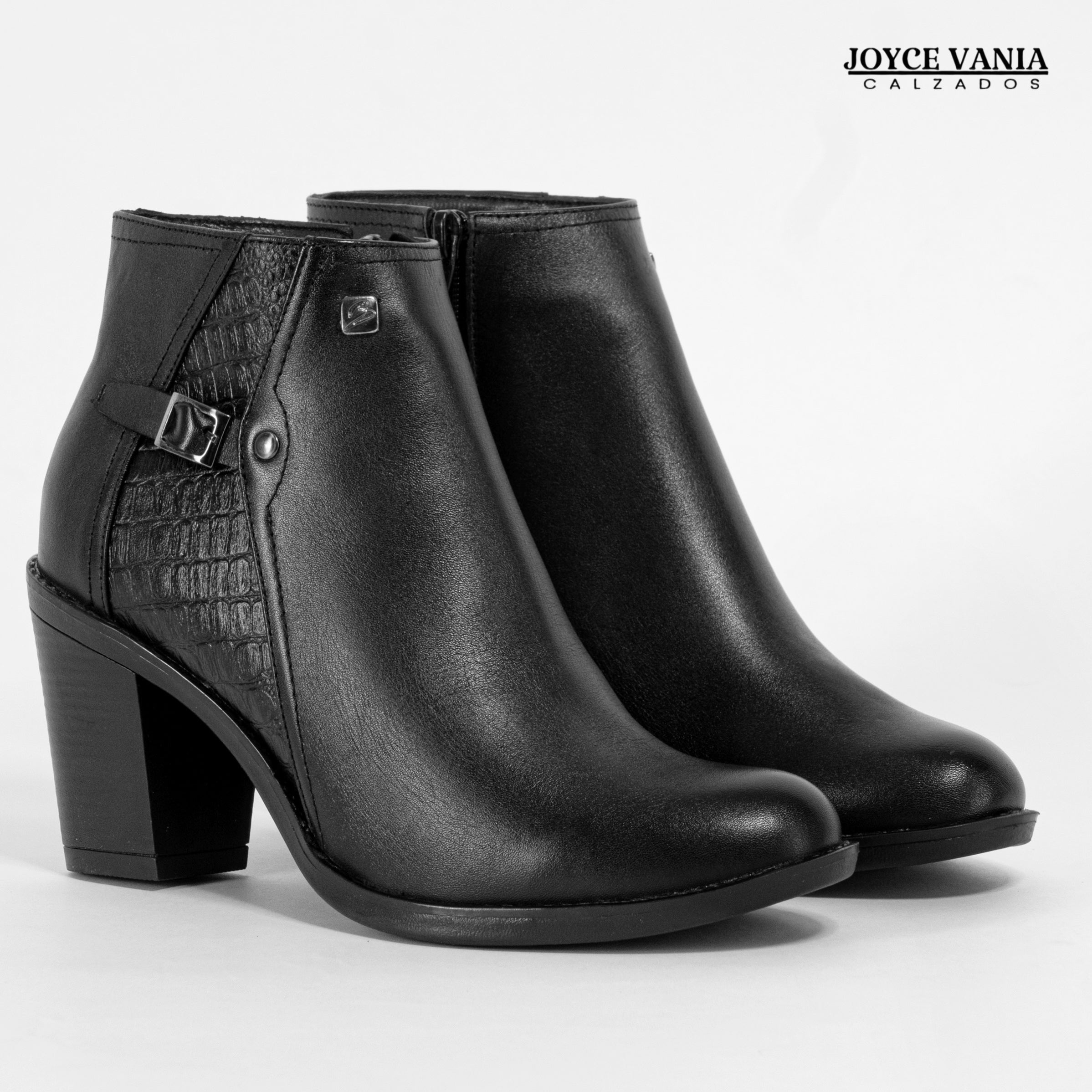 Botines Mujer de Cuero Viena Negro