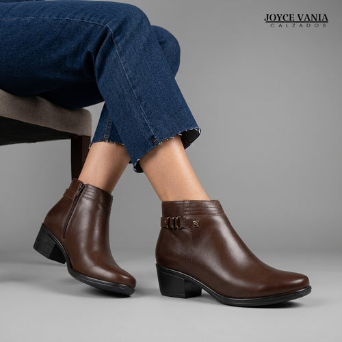 Botines Mujer de Cuero Yadira Marron