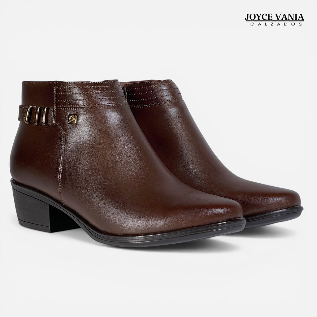 Botines Mujer de Cuero Yadira Marron