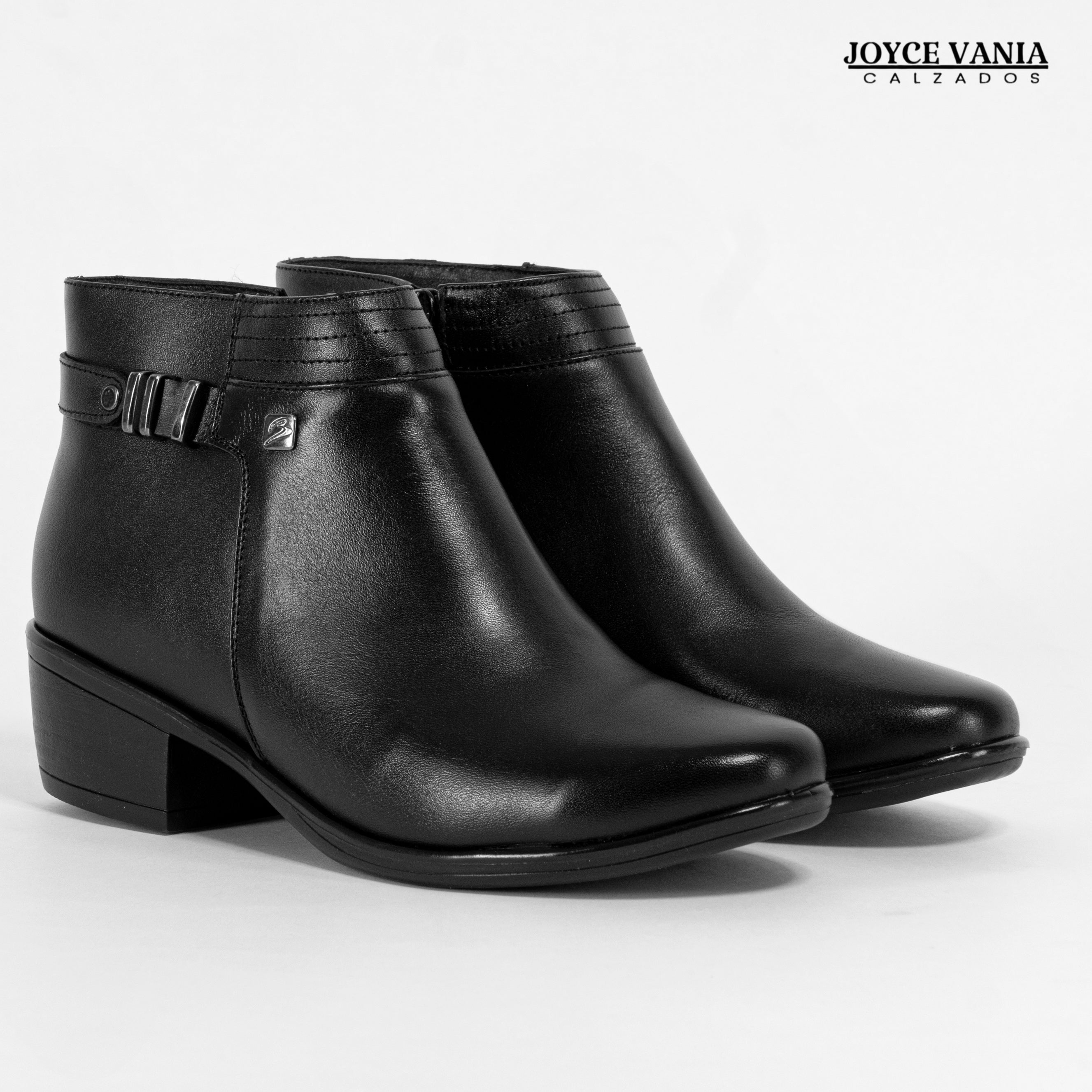 Botines Mujer de Cuero Yadira Negro