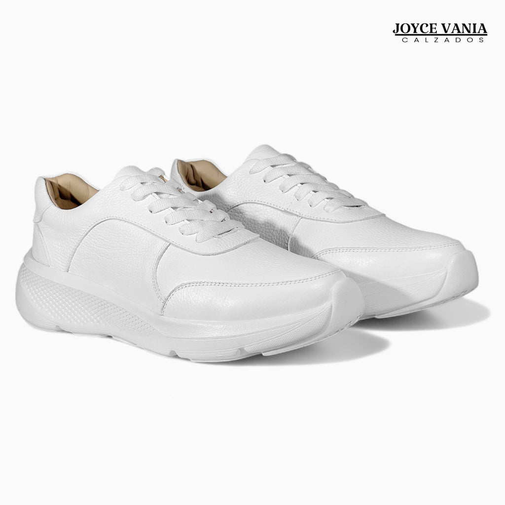 Zapatillas Urbanas Mujer de Cuero Yasmin Blanco