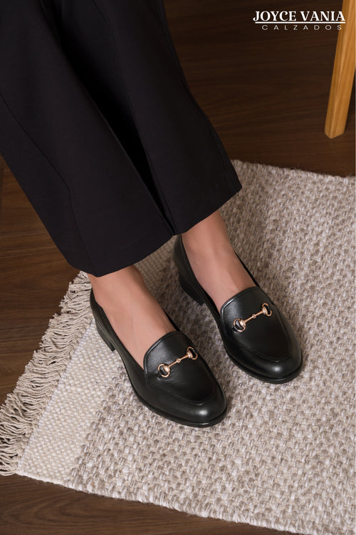 Mocasines de Cuero Mujer Zarela Negro