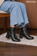 Botines Mujer de Cuero Julieta Negro
