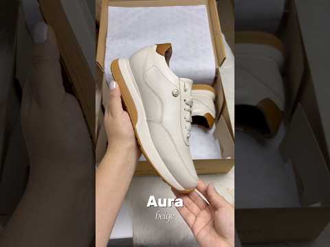 Zapatillas Urbanas de Cuero Mujer Aura beige