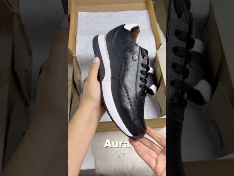 Zapatillas Urbanas de Cuero Mujer Aura negro