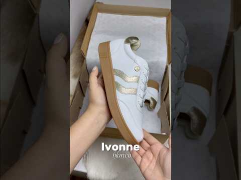 Zapatillas Urbanas de Cuero Mujer Ivonne Blanco