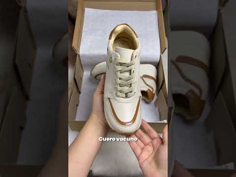 Zapatillas Urbanas de Cuero Mujer Oasis beige