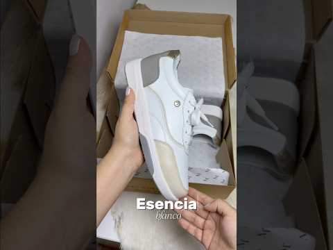 Zapatillas Urbanas de Cuero Mujer Esencia blanco
