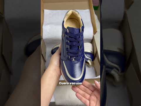 Zapatillas Urbanas de Cuero Mujer Oasis azul