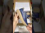 Zapatillas Urbanas Mujer de Cuero Regina Azul
