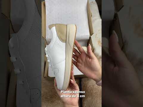 Zapatillas Urbanas Mujer de Cuero Noelia Blanco Beige