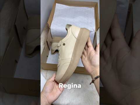 Zapatillas Urbanas Mujer de Cuero Regina Beige