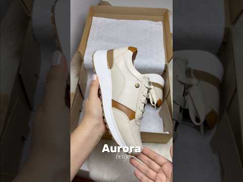 Zapatillas Urbanas de Cuero Mujer Aurora beige
