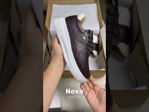 Zapatillas Urbanas de Cuero Mujer Nova marrón