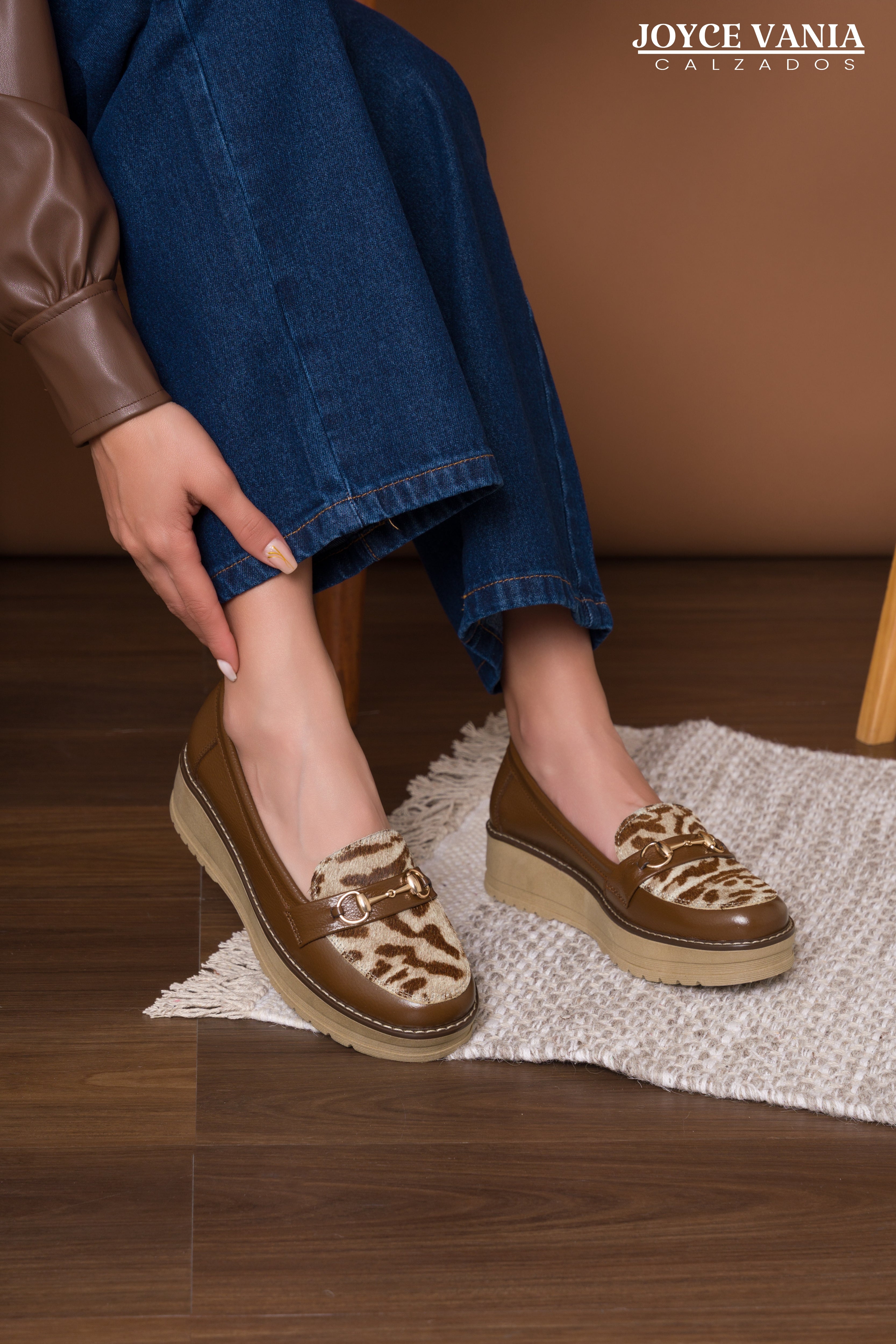Mocasines de Cuero Mujer Salome Marron