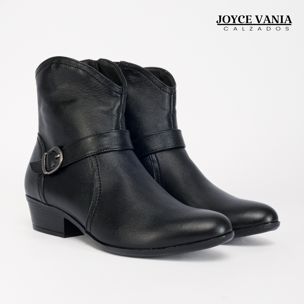 Botines Mujer de Cuero Luciana Negro