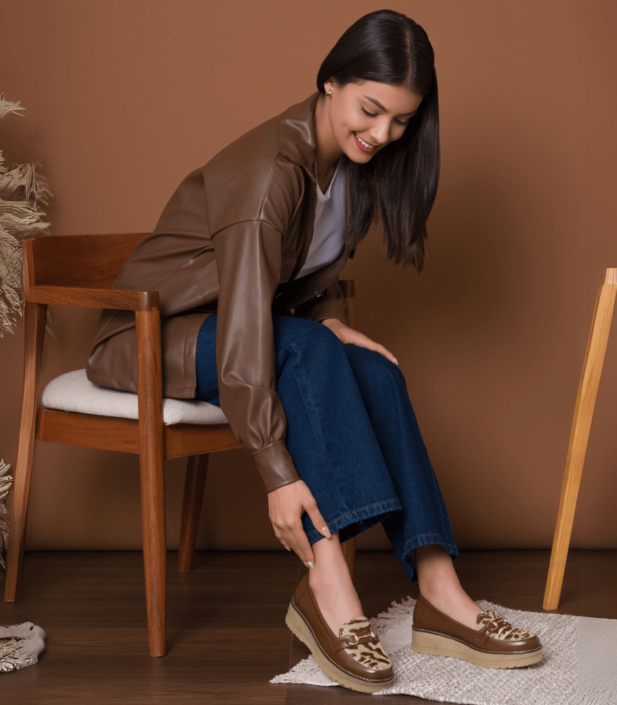 Mocasin de Cuero Salome marrón Calzados Joyce Vania